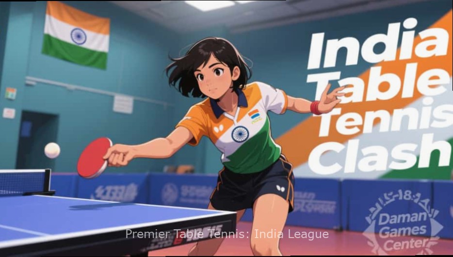 Sharath Kamal playing table tennis